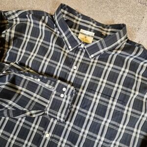 Oak Hill Shirt Men's 5XL Black Plaid Cool Dry Long Sleeve Big & Tall Button Down